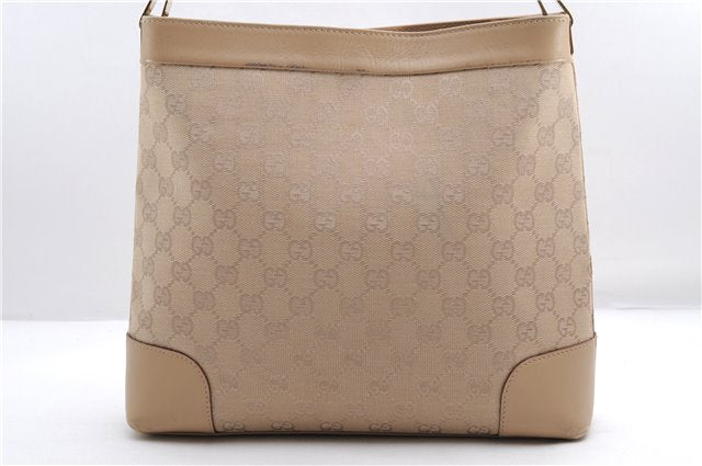Authentic GUCCI Shoulder Hand Bag Purse GG Canvas Leather 33900 Beige 0532E