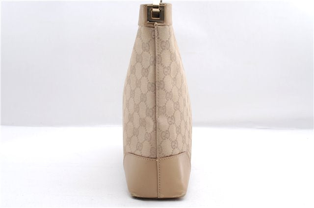 Authentic GUCCI Shoulder Hand Bag Purse GG Canvas Leather 33900 Beige 0532E