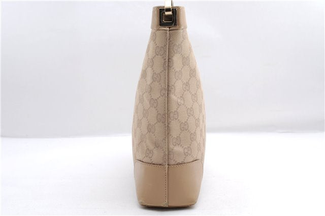 Authentic GUCCI Shoulder Hand Bag Purse GG Canvas Leather 33900 Beige 0532E