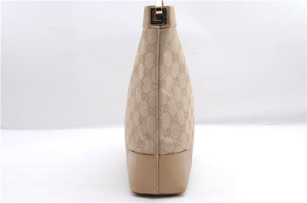 Authentic GUCCI Shoulder Hand Bag Purse GG Canvas Leather 33900 Beige 0532E