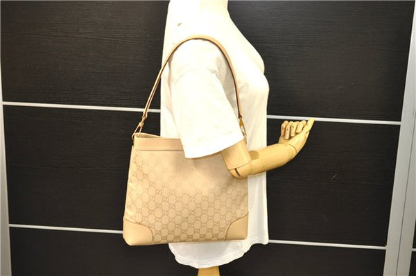 Authentic GUCCI Shoulder Hand Bag Purse GG Canvas Leather 33900 Beige 0532E