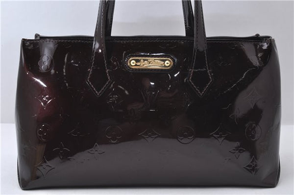 Authentic Louis Vuitton Vernis Wilshire PM Hand Bag Wine Red M93641 LV 0534D