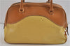 Authentic PRADA Punching Leather Shoulder Hand Bag Yellow Brown 0536D