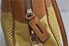 Authentic PRADA Punching Leather Shoulder Hand Bag Yellow Brown 0536D