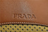 Authentic PRADA Punching Leather Shoulder Hand Bag Yellow Brown 0536D