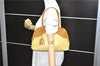 Authentic PRADA Punching Leather Shoulder Hand Bag Yellow Brown 0536D