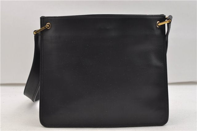 Authentic GUCCI Shoulder Cross Body Bag Purse Leather 91762 Black 0537E