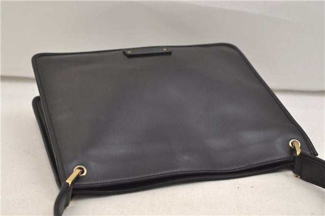 Authentic GUCCI Shoulder Cross Body Bag Purse Leather 91762 Black 0537E