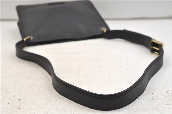 Authentic GUCCI Shoulder Cross Body Bag Purse Leather 91762 Black 0537E