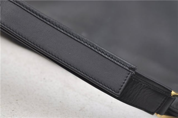 Authentic GUCCI Shoulder Cross Body Bag Purse Leather 91762 Black 0537E