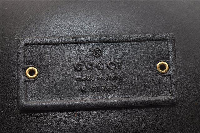 Authentic GUCCI Shoulder Cross Body Bag Purse Leather 91762 Black 0537E
