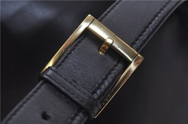 Authentic GUCCI Shoulder Cross Body Bag Purse Leather 91762 Black 0537E