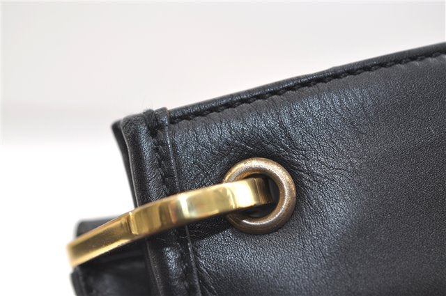 Authentic GUCCI Shoulder Cross Body Bag Purse Leather 91762 Black 0537E