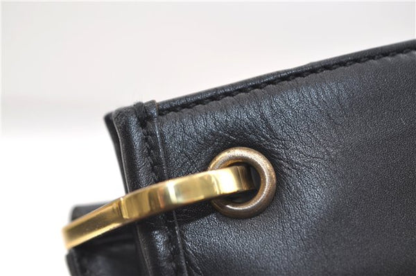 Authentic GUCCI Shoulder Cross Body Bag Purse Leather 91762 Black 0537E