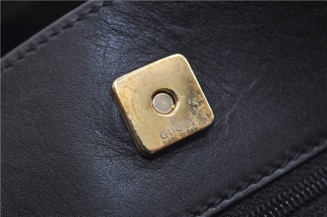 Authentic GUCCI Shoulder Cross Body Bag Purse Leather 91762 Black 0537E