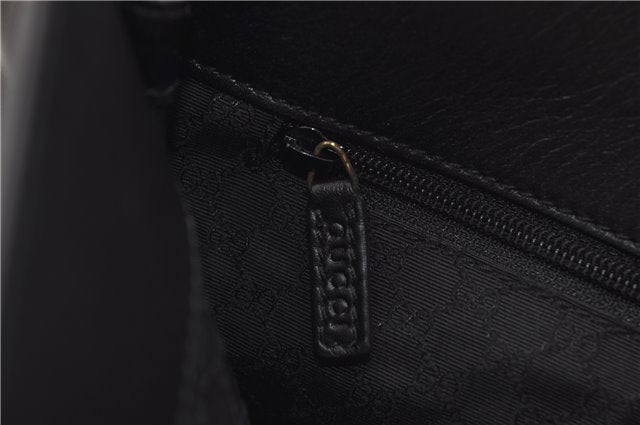 Authentic GUCCI Shoulder Cross Body Bag Purse Leather 91762 Black 0537E
