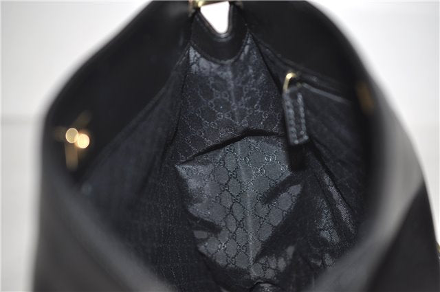 Authentic GUCCI Shoulder Cross Body Bag Purse Leather 91762 Black 0537E