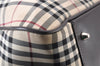 Authentic BURBERRY Nova Check Travel Boston Bag Canvas Leather Beige 0537F