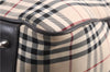 Authentic BURBERRY Nova Check Travel Boston Bag Canvas Leather Beige 0537F