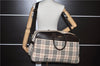 Authentic BURBERRY Nova Check Travel Boston Bag Canvas Leather Beige 0537F