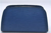 Authentic Louis Vuitton Epi Dauphine Cosmetic Pouch Blue M48445 LV 0538D