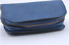 Authentic Louis Vuitton Epi Dauphine Cosmetic Pouch Blue M48445 LV 0538D