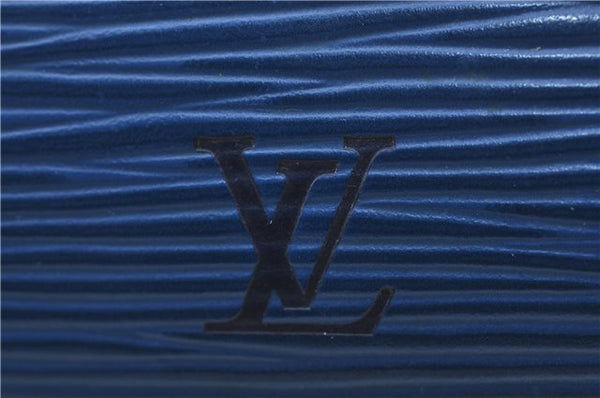 Authentic Louis Vuitton Epi Dauphine Cosmetic Pouch Blue M48445 LV 0538D