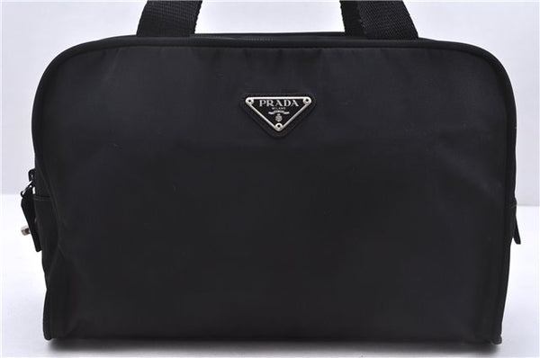 Authentic PRADA Nylon Tessuto Leather Shoulder Hand Bag Purse Black 0538E