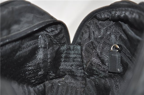 Authentic PRADA Nylon Tessuto Leather Shoulder Hand Bag Purse Black 0538E