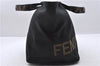 Authentic FENDI Nylon Leather Hand Bag Purse Black 0539D