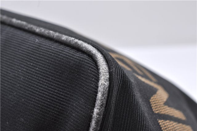 Authentic FENDI Nylon Leather Hand Bag Purse Black 0539D