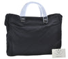 Authentic PRADA Nylon Tessuto Plex Plastic Tote Hand Bag B8166 Black 0539E