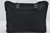 Authentic PRADA Nylon Tessuto Plex Plastic Tote Hand Bag B8166 Black 0539E