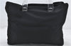 Authentic PRADA Nylon Tessuto Plex Plastic Tote Hand Bag B8166 Black 0539E
