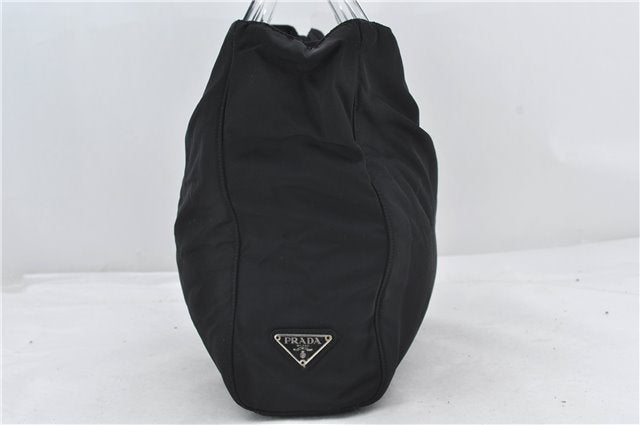 Authentic PRADA Nylon Tessuto Plex Plastic Tote Hand Bag B8166 Black 0539E