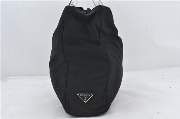 Authentic PRADA Nylon Tessuto Plex Plastic Tote Hand Bag B8166 Black 0539E