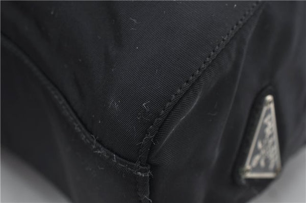 Authentic PRADA Nylon Tessuto Plex Plastic Tote Hand Bag B8166 Black 0539E