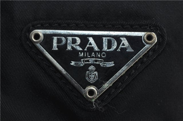 Authentic PRADA Nylon Tessuto Plex Plastic Tote Hand Bag B8166 Black 0539E