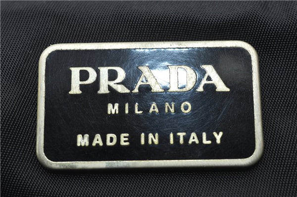 Authentic PRADA Nylon Tessuto Plex Plastic Tote Hand Bag B8166 Black 0539E