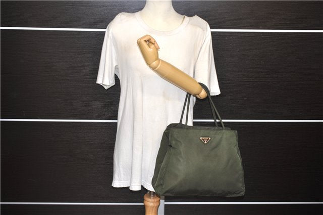 Authentic PRADA Nylon Tessuto Shoulder Hand Bag Purse Green 0541E