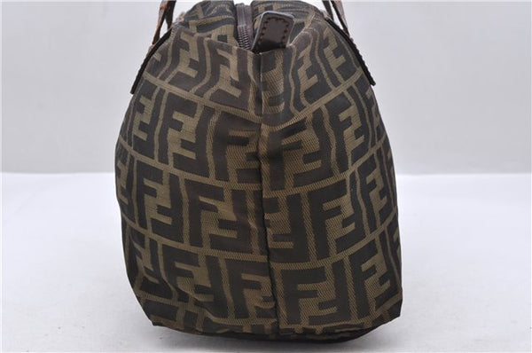 Authentic FENDI Zucca Nylon Leather Shoulder Hand Bag Purse Brown 0542D