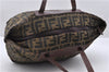 Authentic FENDI Zucca Nylon Leather Shoulder Hand Bag Purse Brown 0542D