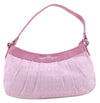 Authentic Salvatore Ferragamo PARFUMS Gancini Hand Bag Purse Nylon Pink 0542F