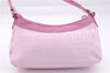 Authentic Salvatore Ferragamo PARFUMS Gancini Hand Bag Purse Nylon Pink 0542F