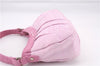 Authentic Salvatore Ferragamo PARFUMS Gancini Hand Bag Purse Nylon Pink 0542F