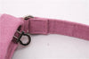 Authentic Salvatore Ferragamo PARFUMS Gancini Hand Bag Purse Nylon Pink 0542F
