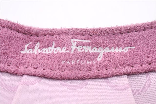 Authentic Salvatore Ferragamo PARFUMS Gancini Hand Bag Purse Nylon Pink 0542F