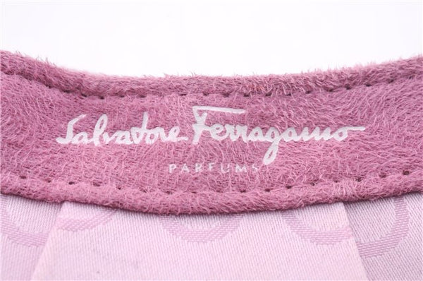 Authentic Salvatore Ferragamo PARFUMS Gancini Hand Bag Purse Nylon Pink 0542F