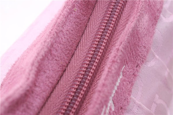 Authentic Salvatore Ferragamo PARFUMS Gancini Hand Bag Purse Nylon Pink 0542F
