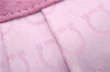 Authentic Salvatore Ferragamo PARFUMS Gancini Hand Bag Purse Nylon Pink 0542F